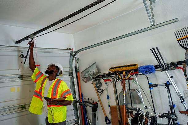 Professional Garage Door Maintenance technician working in Woodstock, IL